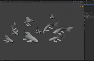 池塘里成群结队的锦鲤鱼