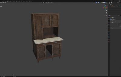 老旧的厨房柜子 橱柜 碗柜