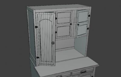 老旧的厨房柜子 橱柜 碗柜