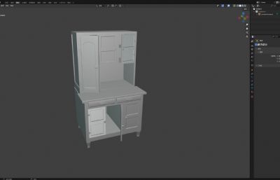 老旧的厨房柜子 橱柜 碗柜