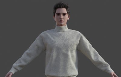 高领毛衣城市青年 年轻帅哥