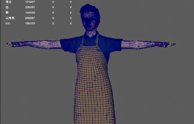 带围裙的餐厅职业装帅哥 服务员小哥