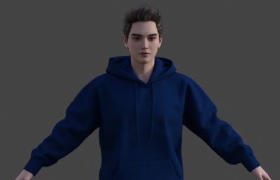 运动休闲卫衣男孩 城市青年路人帅哥