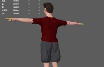 城市青年 年轻帅哥 休闲短袖短裤路人