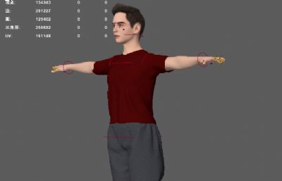 城市青年 年轻帅哥 休闲短袖短裤路人