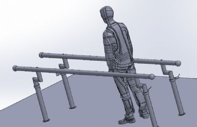 可调节的平行双杠+人物