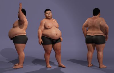 良子 大胃袋这一块 写实男性数字人 抽象搞笑吃播 有跳舞动作