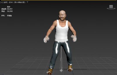 光头背心农民虚拟人 写实乡村男性 搞笑数字人跳舞