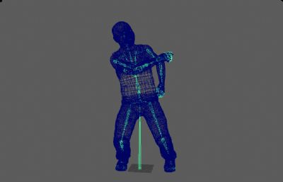 光头背心农民虚拟人 写实乡村男性 搞笑数字人跳舞