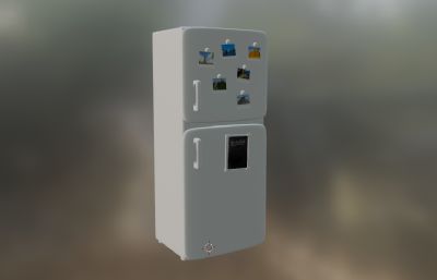 贴满照片的家用小冰箱电器模型
