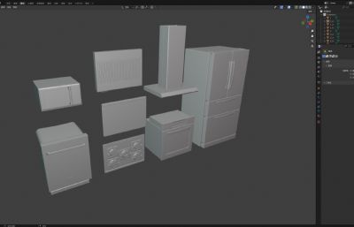 5种厨房电器用品 炉灶、洗碗机、冰箱、抽油烟机、微波炉