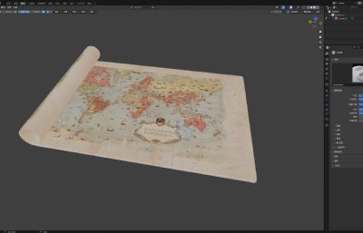 古代世界地图滚轴