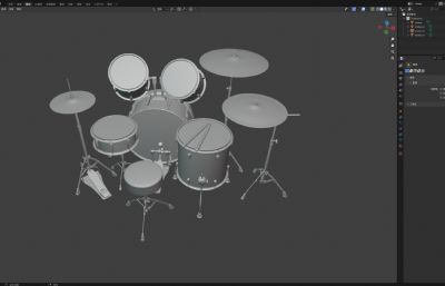 全套红色架子鼓组合模型