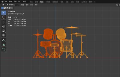 全套红色架子鼓组合模型