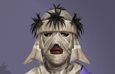 浪客剑心真人版志志雄真实 蒙面反派boss虚拟人 日本武士数字人带绑定