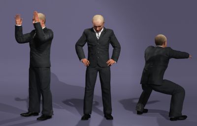 俄罗斯硬汉大帝普京虚拟人 写实政治男性 全身绑定