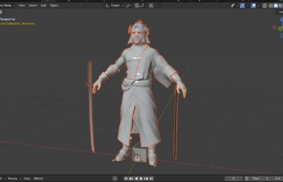 浪客剑心真人版志志雄真实 蒙面反派boss虚拟人 日本武士数字人带绑定