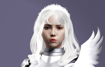 《剑风传奇》格里菲斯 中世纪骑士 白发美男子数字人带绑定