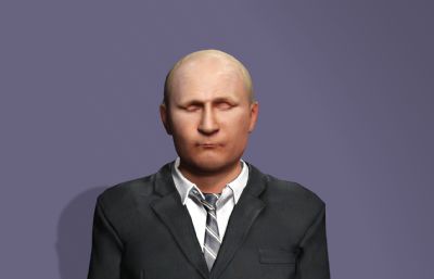 俄罗斯硬汉大帝普京虚拟人 写实政治男性 全身绑定