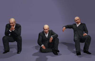 俄罗斯硬汉大帝普京虚拟人 写实政治男性 全身绑定