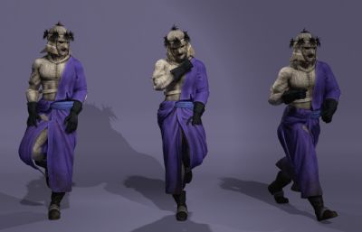 浪客剑心真人版志志雄真实 蒙面反派boss虚拟人 日本武士数字人带绑定