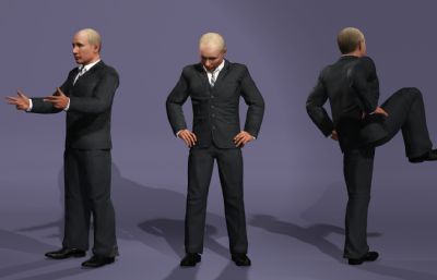 俄罗斯硬汉大帝普京虚拟人 写实政治男性 全身绑定