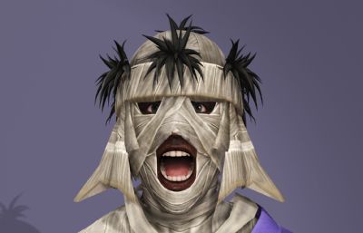 浪客剑心真人版志志雄真实 蒙面反派boss虚拟人 日本武士数字人带绑定