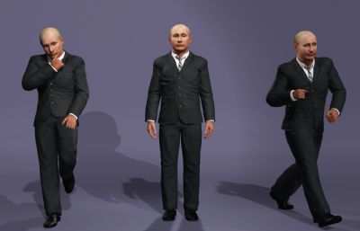 俄罗斯硬汉大帝普京虚拟人 写实政治男性 全身绑定