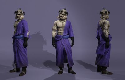 浪客剑心真人版志志雄真实 蒙面反派boss虚拟人 日本武士数字人带绑定