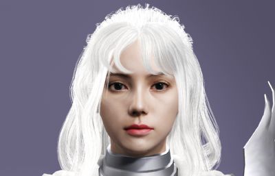 《剑风传奇》格里菲斯 中世纪骑士 白发美男子数字人带绑定