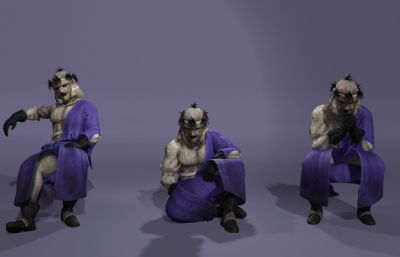 浪客剑心真人版志志雄真实 蒙面反派boss虚拟人 日本武士数字人带绑定