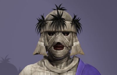 浪客剑心真人版志志雄真实 蒙面反派boss虚拟人 日本武士数字人带绑定