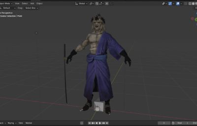 浪客剑心真人版志志雄真实 蒙面反派boss虚拟人 日本武士数字人带绑定