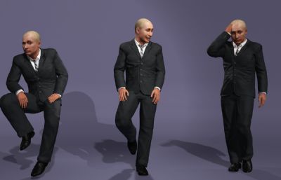 俄罗斯硬汉大帝普京虚拟人 写实政治男性 全身绑定