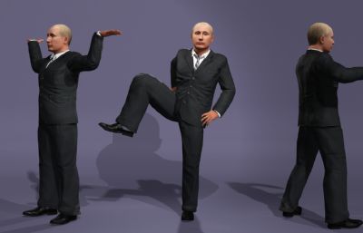 俄罗斯硬汉大帝普京虚拟人 写实政治男性 全身绑定