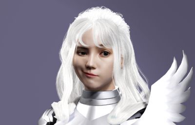 《剑风传奇》格里菲斯 中世纪骑士 白发美男子数字人带绑定