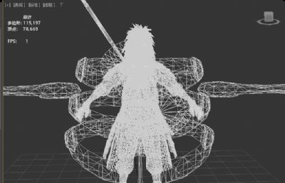 宇智波斑 动漫卡通boss虚拟人 帅哥男神数字人带绑定