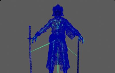 浪客剑心真人版志志雄真实 蒙面反派boss虚拟人 日本武士数字人带绑定