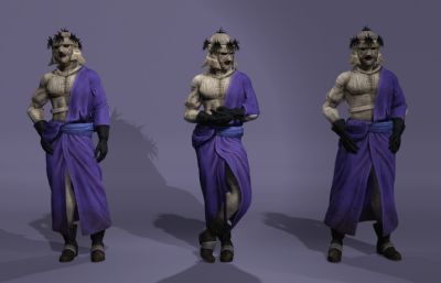 浪客剑心真人版志志雄真实 蒙面反派boss虚拟人 日本武士数字人带绑定