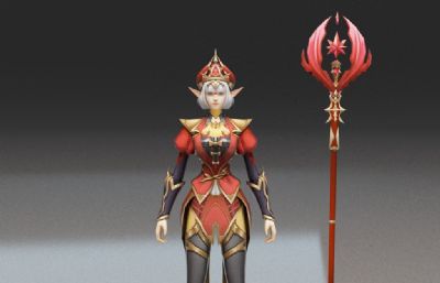 女法师MAX源文件,三款服装皮肤,有绑定