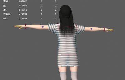 女孩夏装模型 长T恤休闲服 漂亮女孩