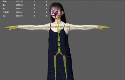 女孩夏装模型 居家吊带 孕妇装数字人