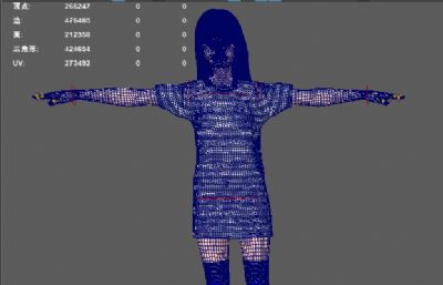 女孩夏装模型 长T恤休闲服 漂亮女孩
