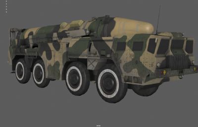 导弹发射车 弹道导弹车 导弹运输车塌陷模型