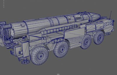 导弹发射车 弹道导弹车 导弹运输车塌陷模型