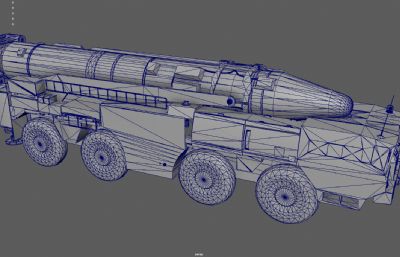 导弹发射车 弹道导弹车 导弹运输车塌陷模型