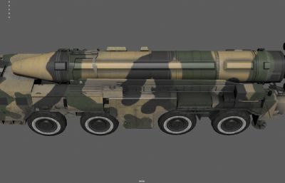 导弹发射车 弹道导弹车 导弹运输车塌陷模型