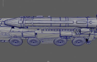 导弹发射车 弹道导弹车 导弹运输车塌陷模型