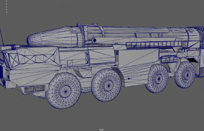 导弹发射车 弹道导弹车 导弹运输车塌陷模型