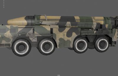 导弹发射车 弹道导弹车 导弹运输车塌陷模型